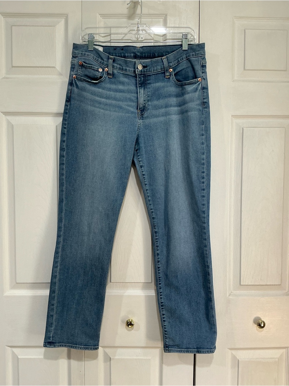 🤎 Gap Classic Straight High Rise Blue Denim Jeans - 14 / 32 (00946)